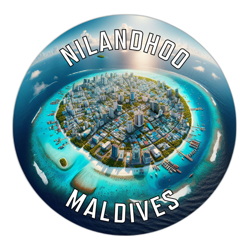 Nilandhoo Maldives Souvenir Die Cut Flat Magnet 3-Inch
