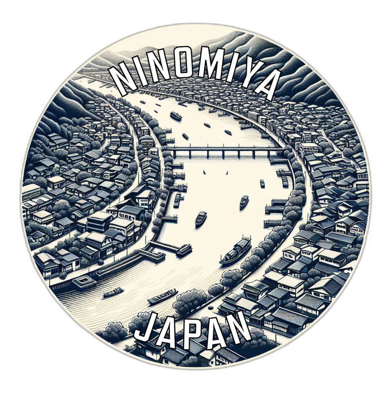 Ninomiya Japan Souvenir Die Cut Flat Magnet 2-Inch