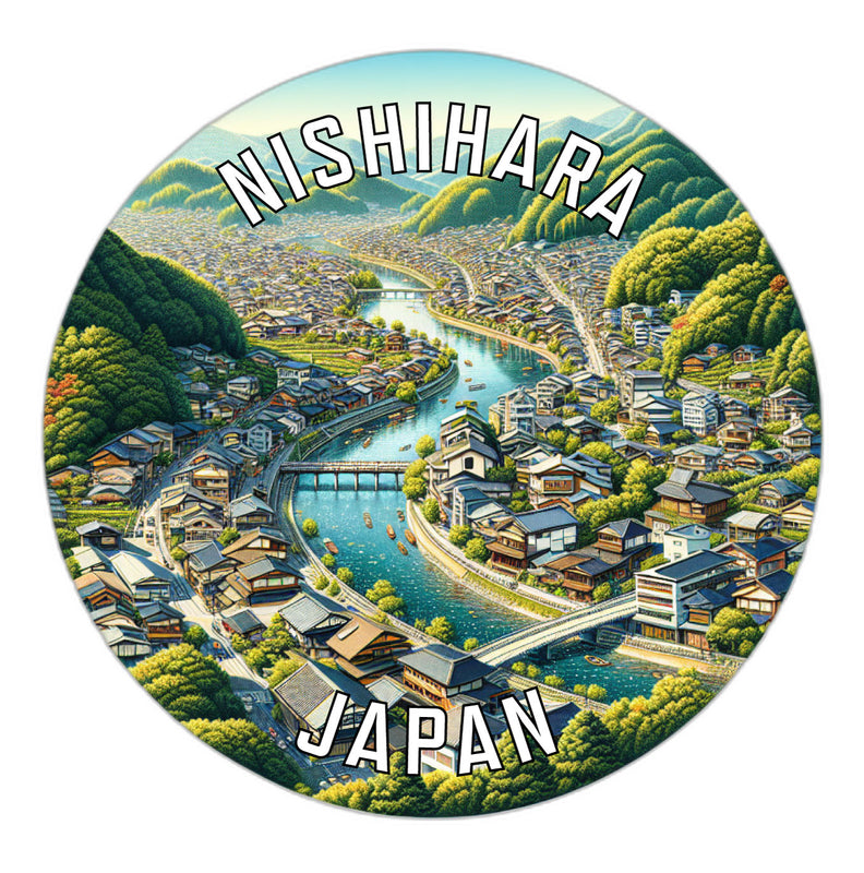 Nishihara Japan Souvenir Die Cut Flat Magnet 4-Inch