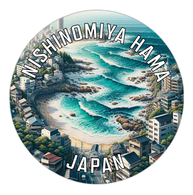 Nishinomiya hama Japan Souvenir Die Cut Flat Magnet 2-Inch