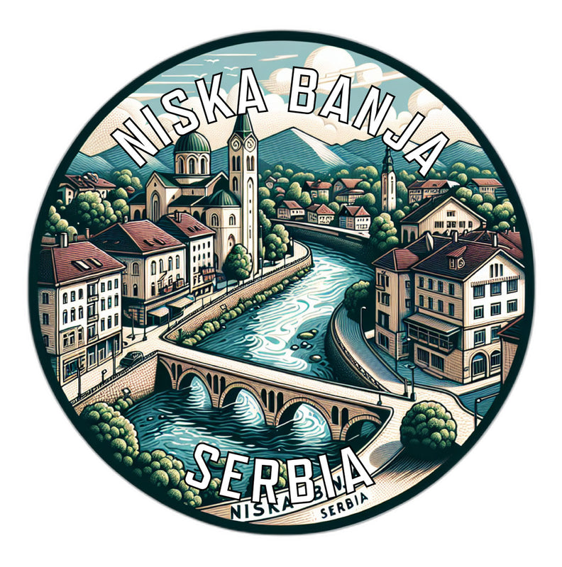 Niska Banja Serbia Souvenir Die Cut Flat Magnet 4-Inch