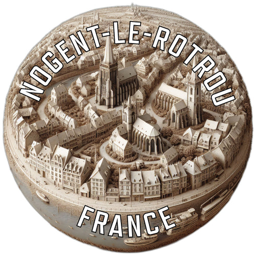 Nogent le Rotrou France Souvenir Die Cut Flat Magnet 2-Inch