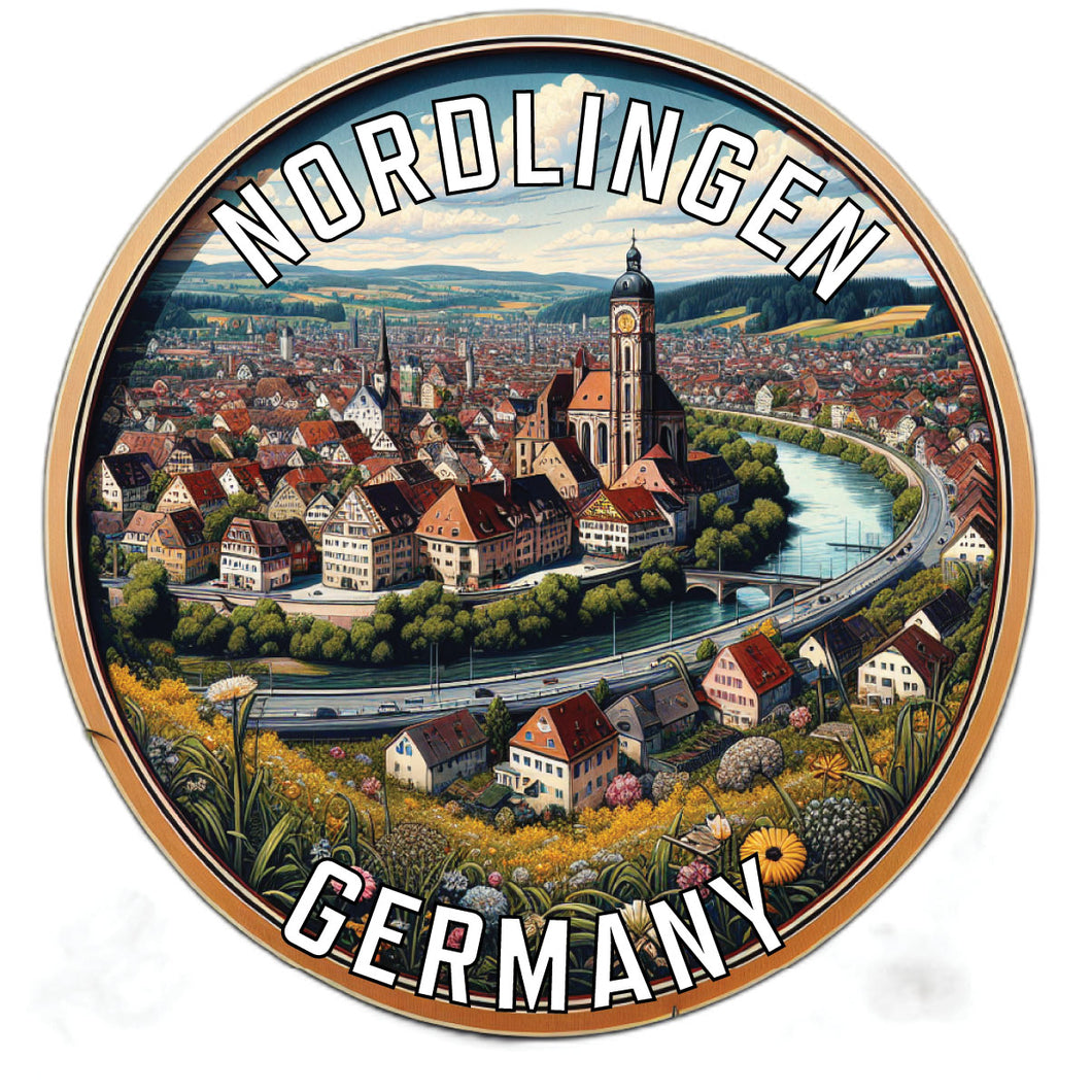 Nordlingen Germany Souvenir Die Cut Flat Magnet 2-Inch