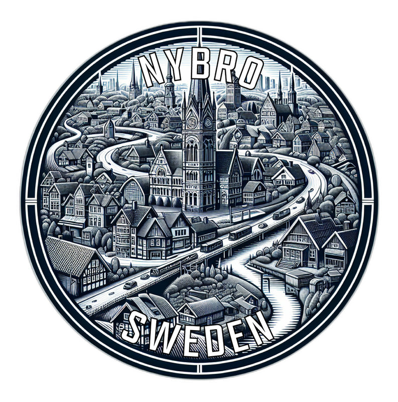 Nybro Sweden Souvenir Die Cut Flat Magnet 6-Inch