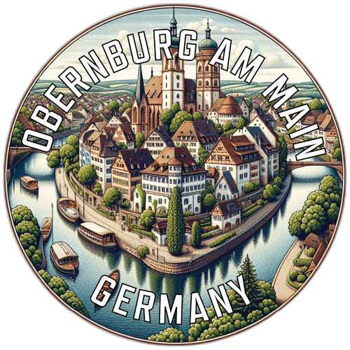 Obernburg am Main Germany Souvenir Die Cut Flat Magnet 2-Inch