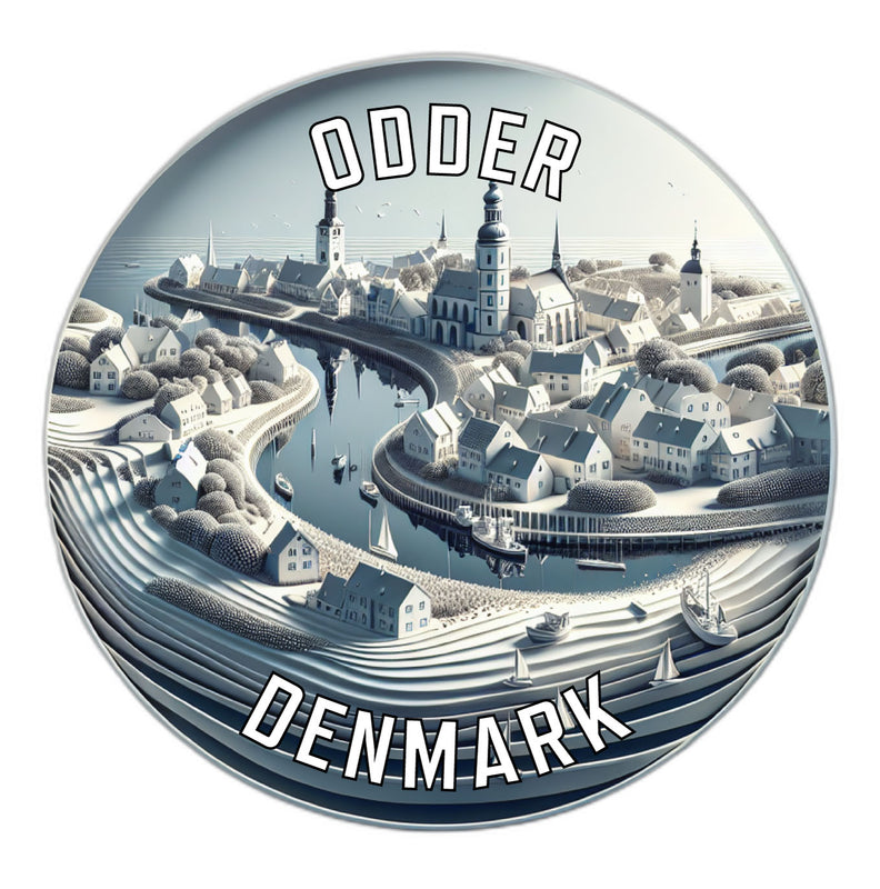 Odder Denmark Souvenir Die Cut Flat Magnet 2-Inch