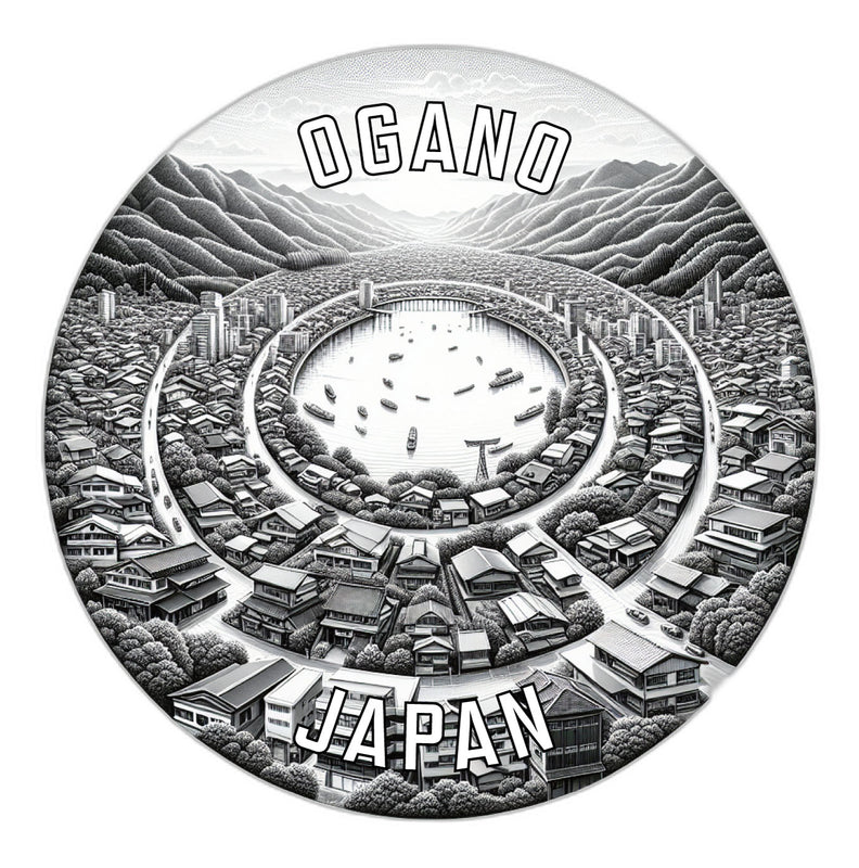 Ogano Japan Souvenir Die Cut Flat Magnet 2-Inch