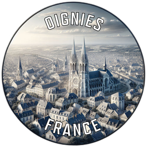 Oignies France Souvenir Die Cut Flat Magnet 2-Inch