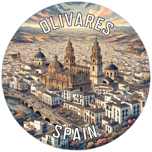 Olivares Spain Souvenir Die Cut Flat Magnet 6-Inch