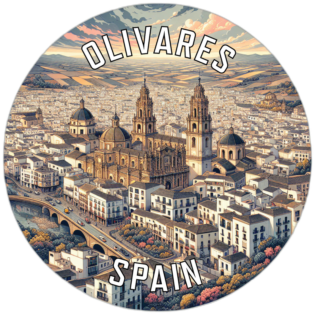 Olivares Spain Souvenir Die Cut Flat Magnet 6-Inch