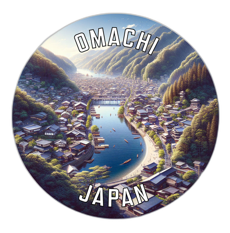 Omachi Japan Souvenir Die Cut Flat Magnet 2-Inch