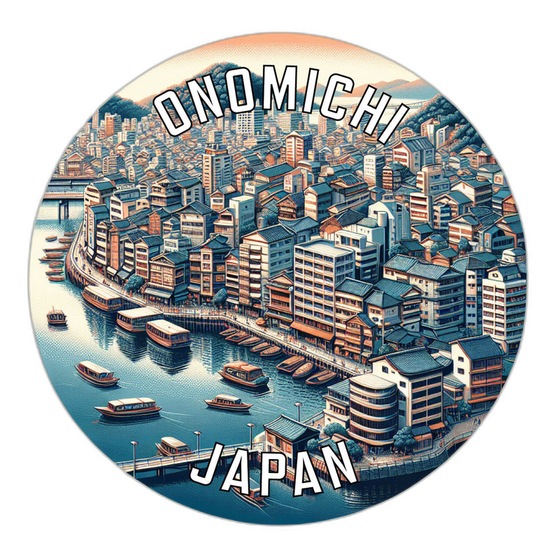 Onomichi Japan Souvenir Die Cut Flat Magnet 2-Inch