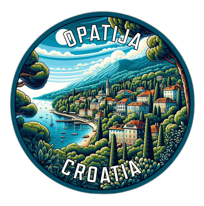 Opatija Croatia Souvenir Die Cut Flat Magnet 2-Inch