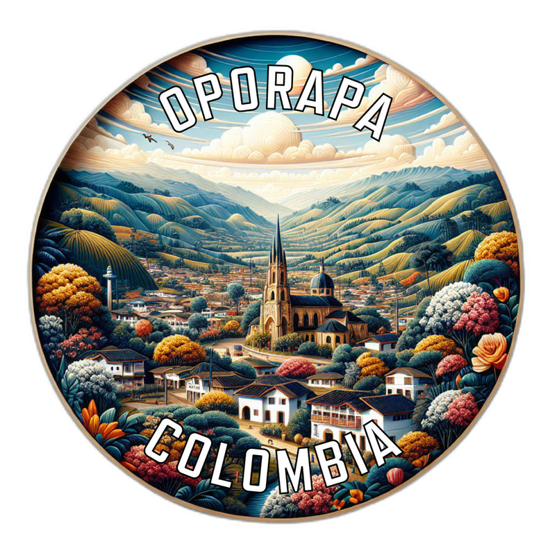 Oporapa Colombia Souvenir Die Cut Flat Magnet 6-Inch