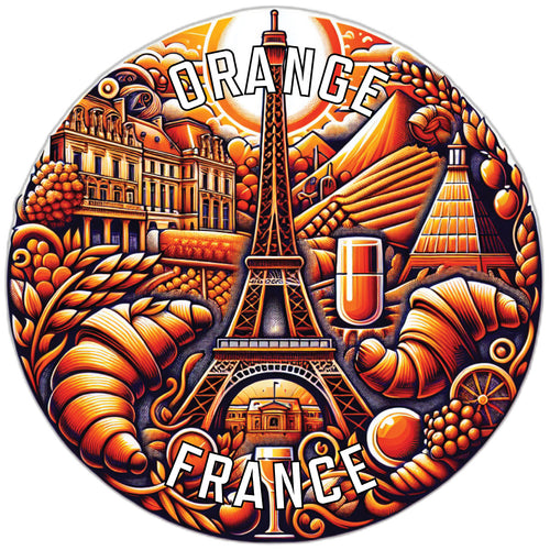 Orange France Souvenir Vinyl Decal Sticker 6-Inch