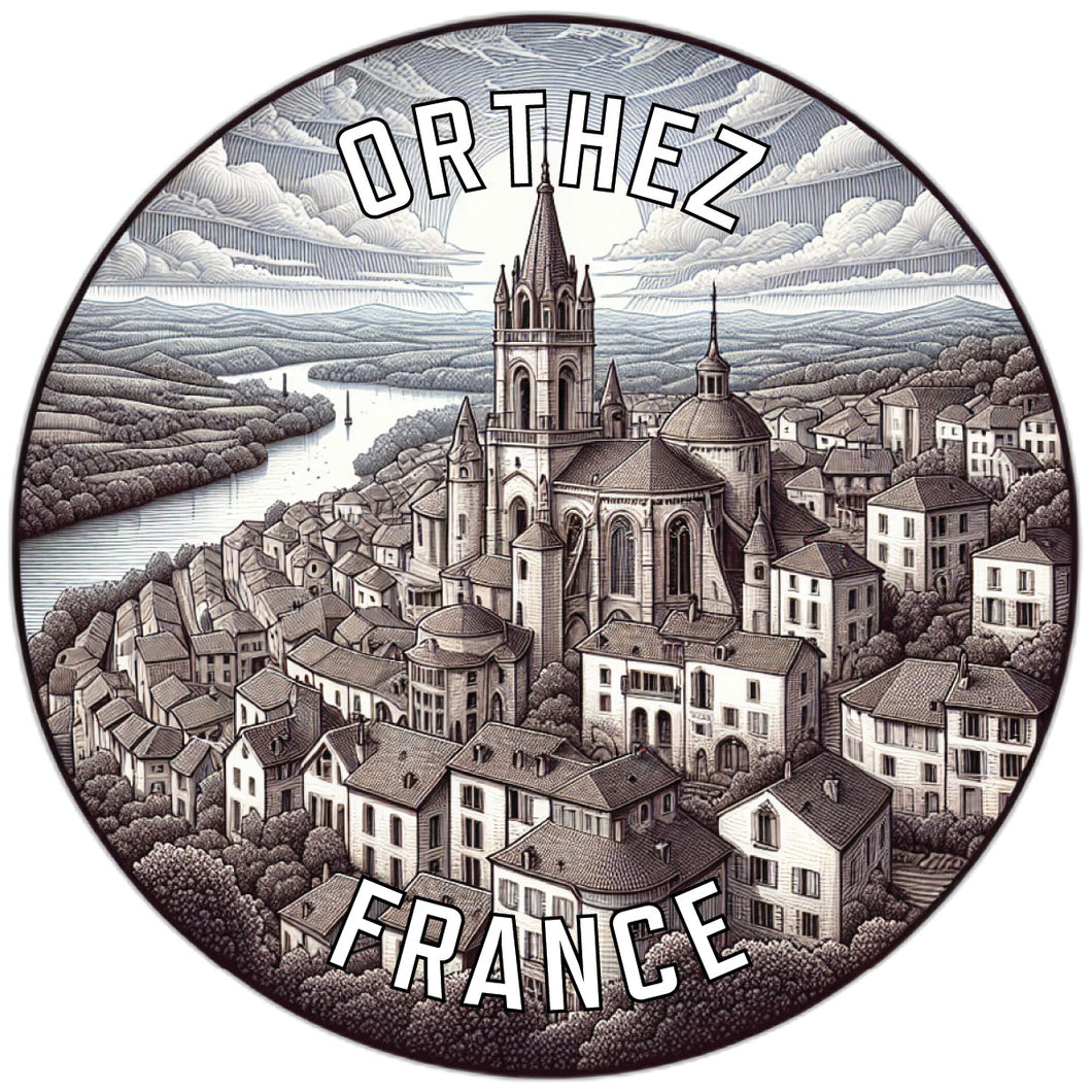 Orthez France Souvenir Die Cut Flat Magnet 6-Inch