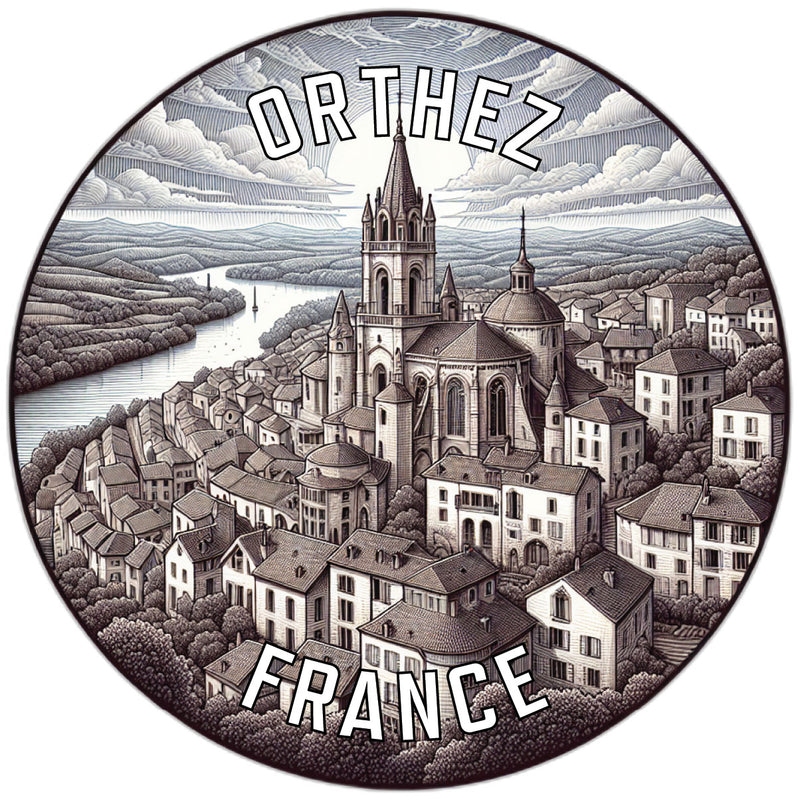 Orthez France Souvenir Die Cut Flat Magnet 6-Inch
