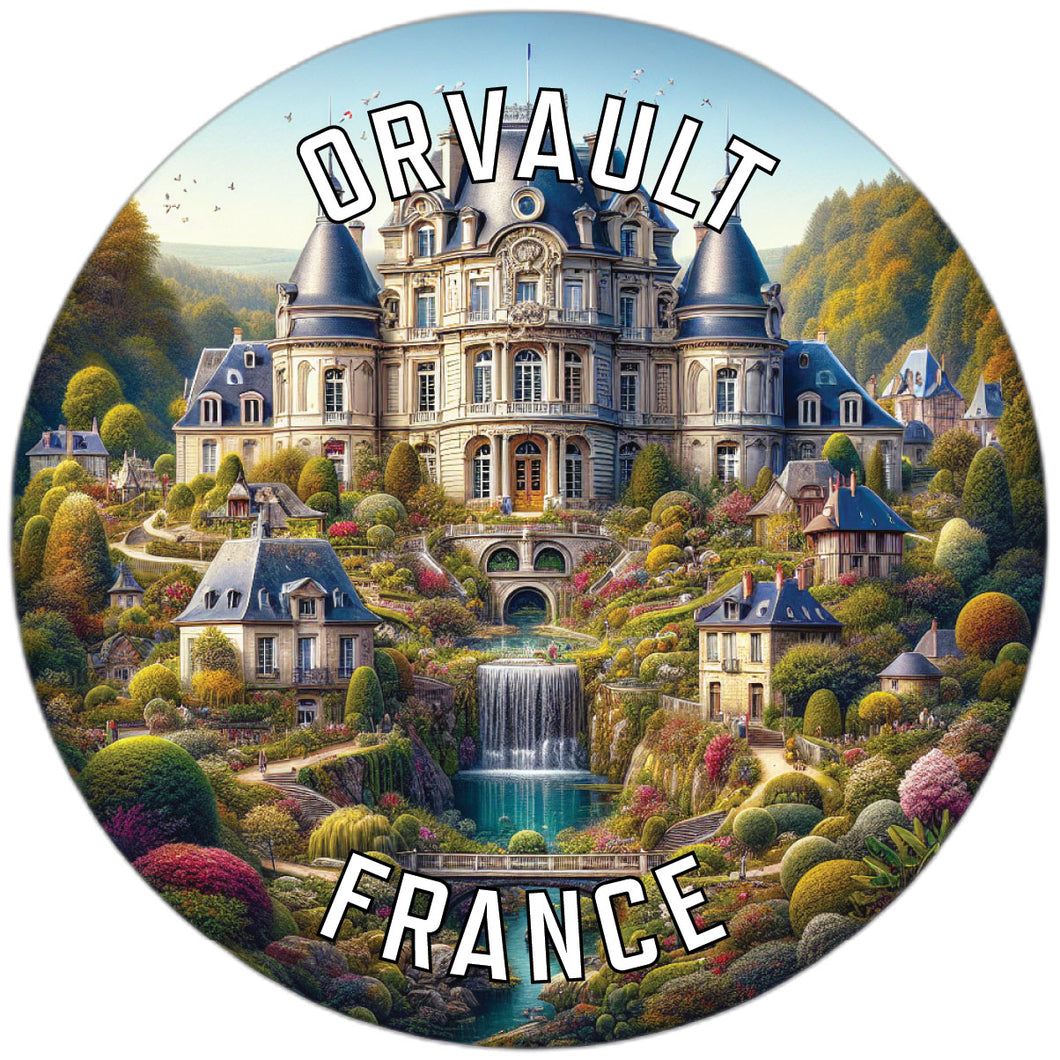 Orvault France Souvenir Die Cut Flat Magnet 3-Inch