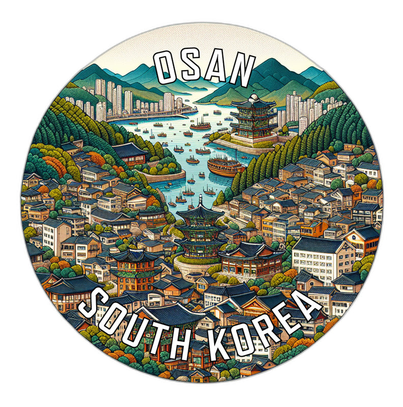 Osan Korea South Souvenir Die Cut Flat Magnet 2-Inch