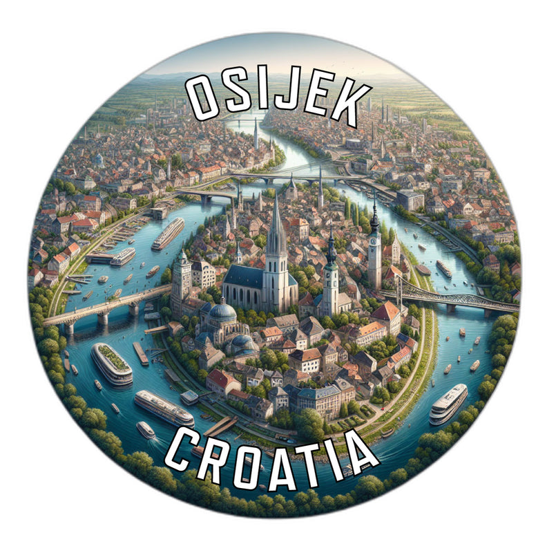 Osijek Croatia Souvenir Die Cut Flat Magnet 2-Inch