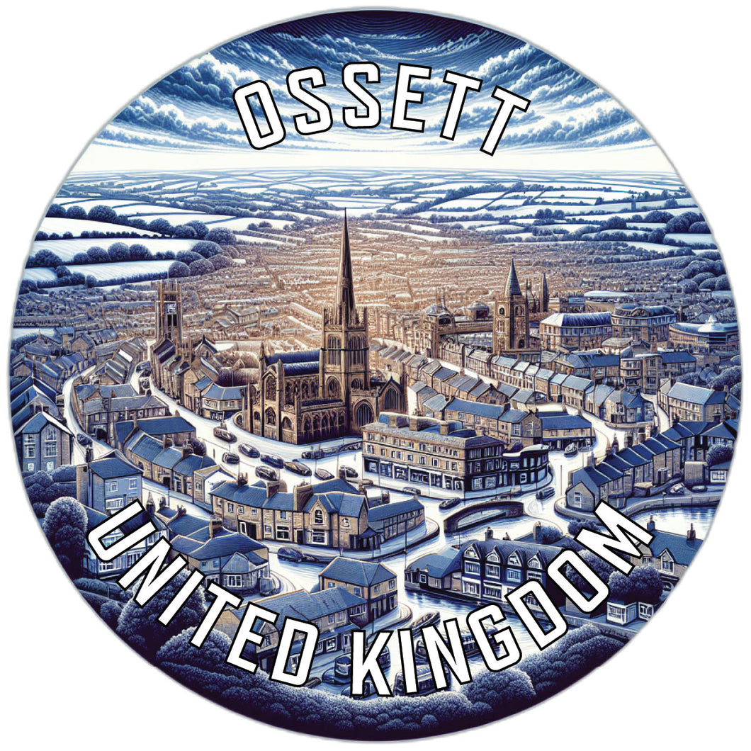 Ossett United Kingdom Souvenir Die Cut Flat Magnet 3-Inch