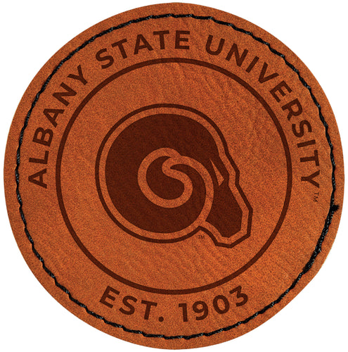 Albany State University Officially Licensed Circular Leatherette Patch - Iron-On with Adhesive Back 4-Pack
