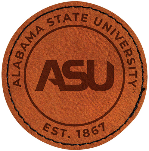Alabama State University Officially Licensed Circular Leatherette Patch - Iron-On with Adhesive Back Single