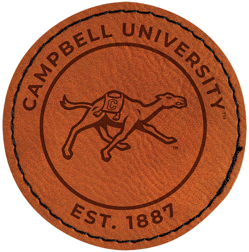 Campbell University Fighting Camels Officially Licensed Circular Leatherette Patch - Iron-On with Adhesive Back Single