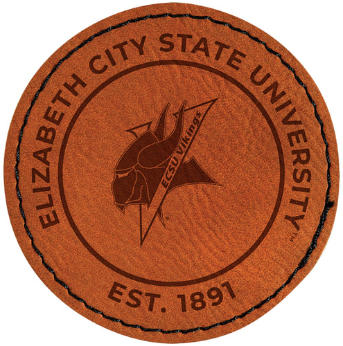 Elizabeth City State University Officially Licensed Circular Leatherette Patch - Iron-On with Adhesive Back 2-Pack
