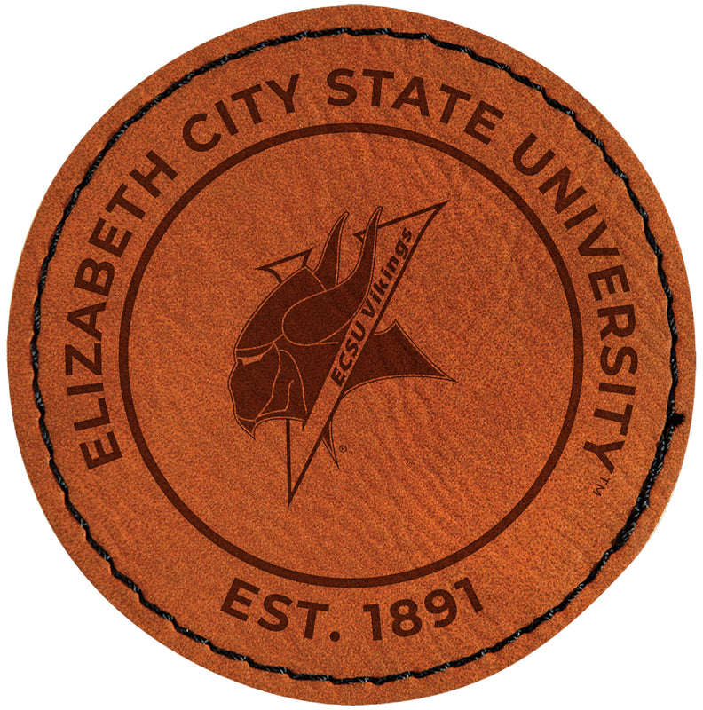 Elizabeth City State University Officially Licensed Circular Leatherette Patch - Iron-On with Adhesive Back 2-Pack