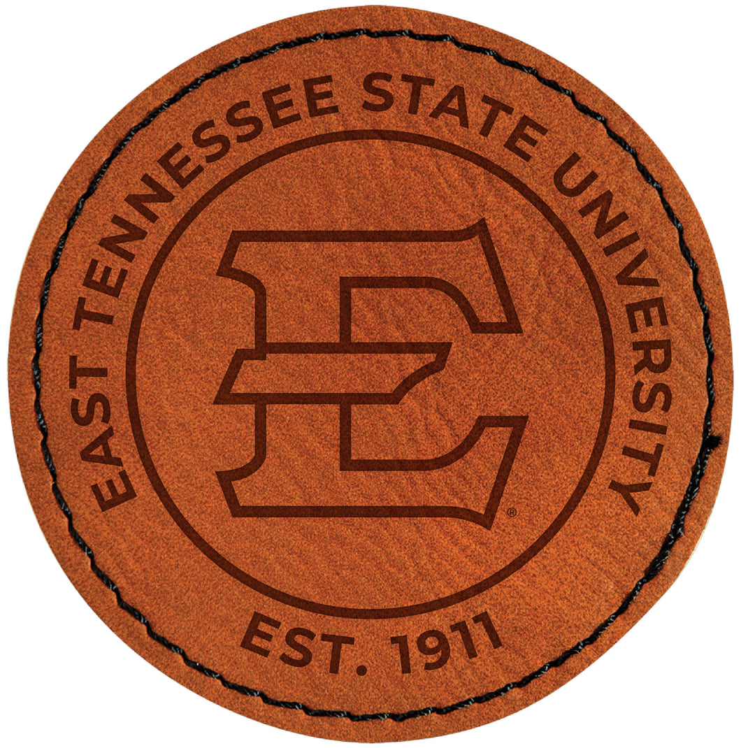 East Tennessee State University Officially Licensed Circular Leatherette Patch - Iron-On with Adhesive Back Single