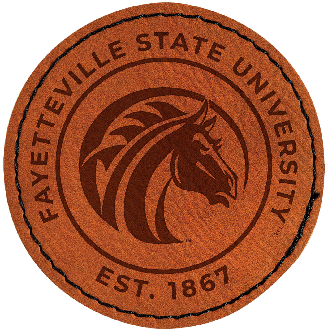 Fayetteville State University Officially Licensed Circular Leatherette Patch - Iron-On with Adhesive Back Single