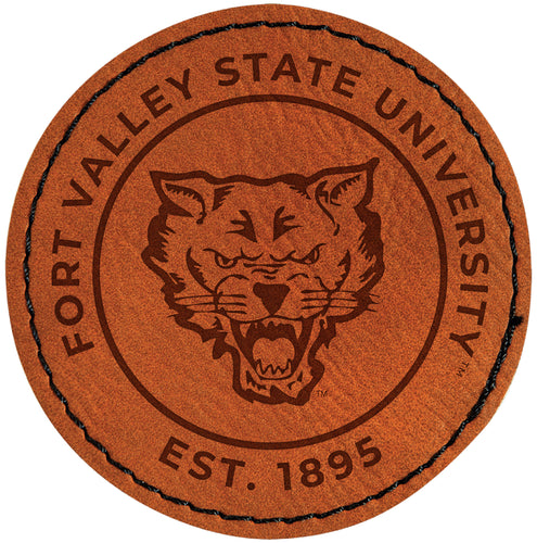 Fort Valley State University Officially Licensed Circular Leatherette Patch - Iron-On with Adhesive Back Single
