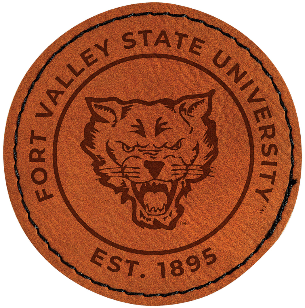 Fort Valley State University Officially Licensed Circular Leatherette Patch - Iron-On with Adhesive Back Single