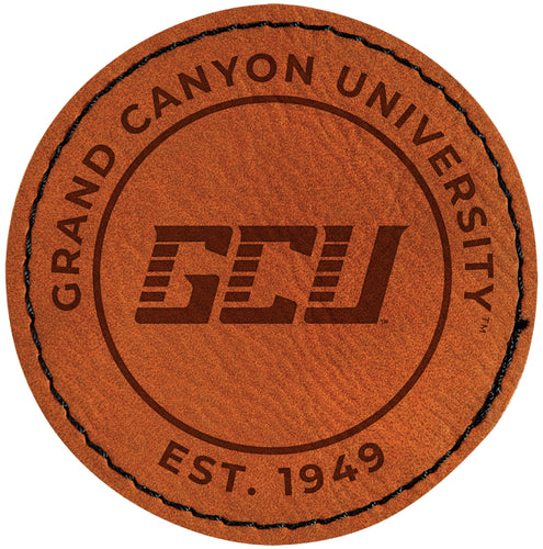 Grand Canyon University Lopes Officially Licensed Circular Leatherette Patch - Iron-On with Adhesive Back Single