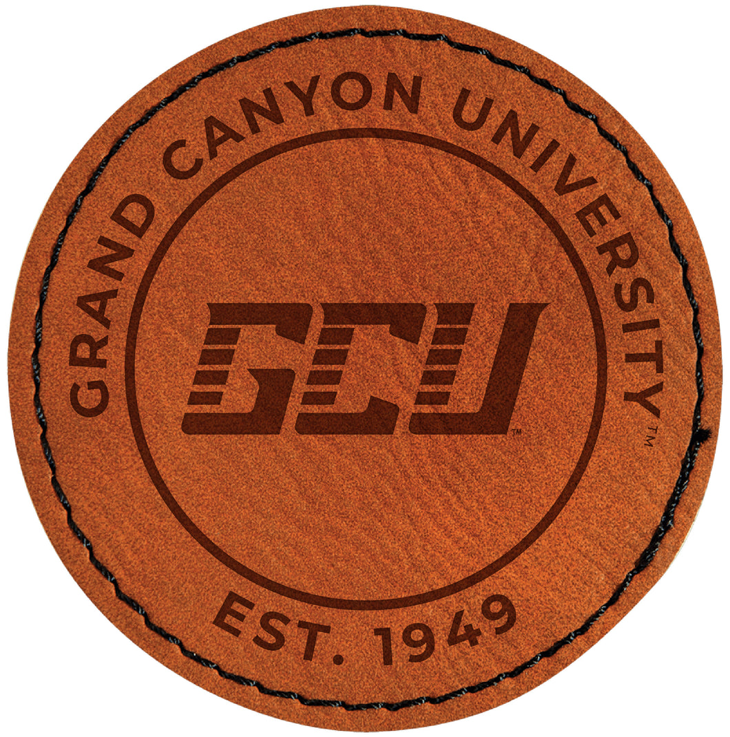 Grand Canyon University Lopes Officially Licensed Circular Leatherette Patch - Iron-On with Adhesive Back Single