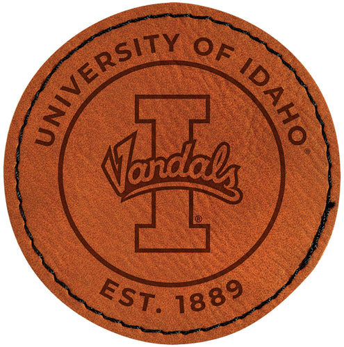 Idaho Vandals Officially Licensed Circular Leatherette Patch - Iron-On with Adhesive Back 4-Pack