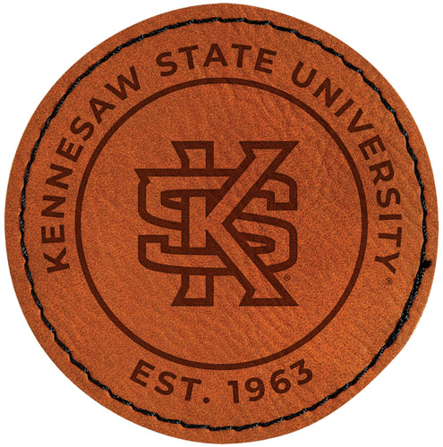 Kennesaw State University Officially Licensed Circular Leatherette Patch - Iron-On with Adhesive Back Single