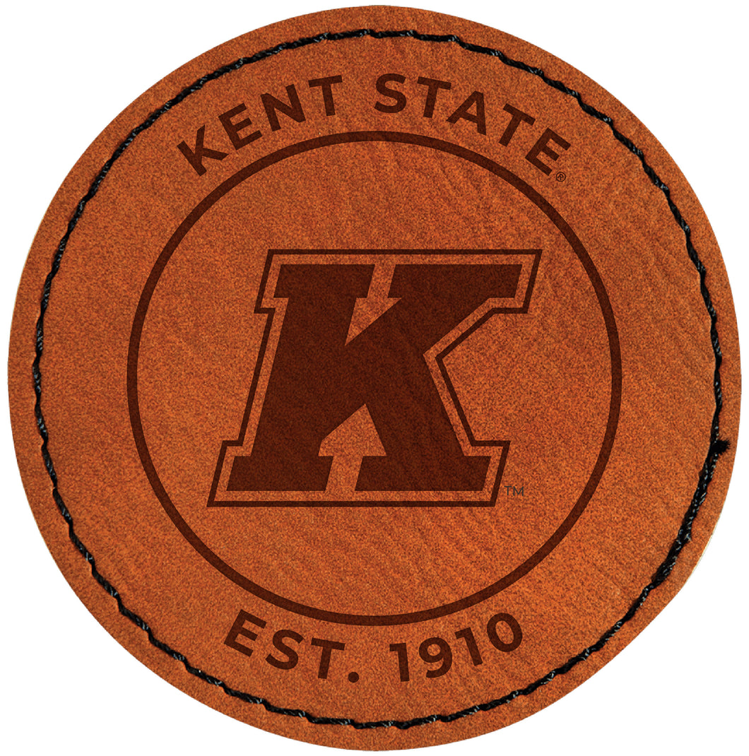 Kent State University Officially Licensed Circular Leatherette Patch - Iron-On with Adhesive Back 4-Pack