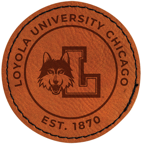 Loyola University Ramblers Officially Licensed Circular Leatherette Patch - Iron-On with Adhesive Back Single