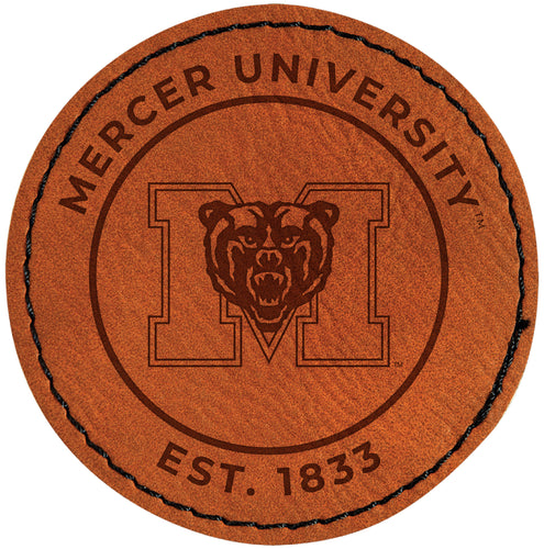 Mercer University Officially Licensed Circular Leatherette Patch - Iron-On with Adhesive Back 4-Pack