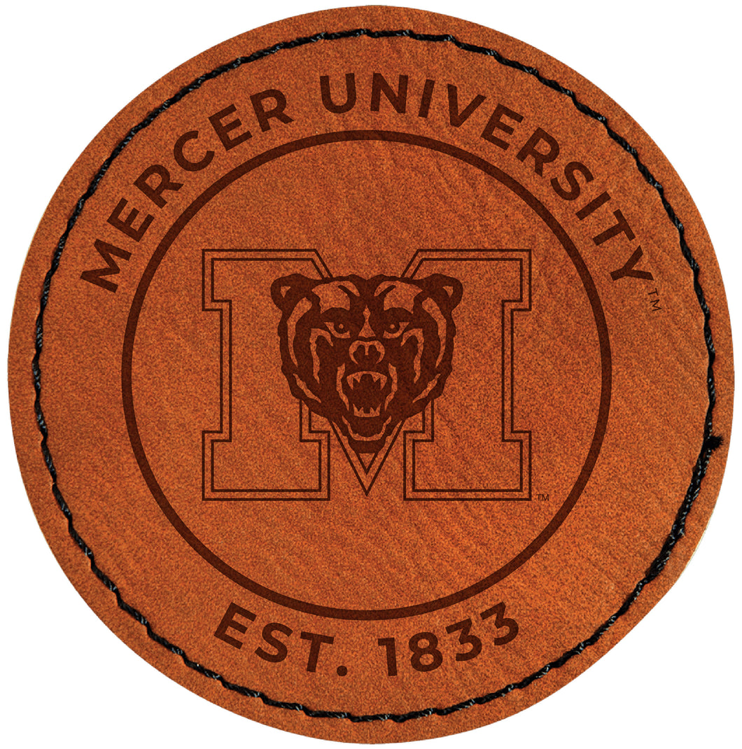 Mercer University Officially Licensed Circular Leatherette Patch - Iron-On with Adhesive Back 4-Pack