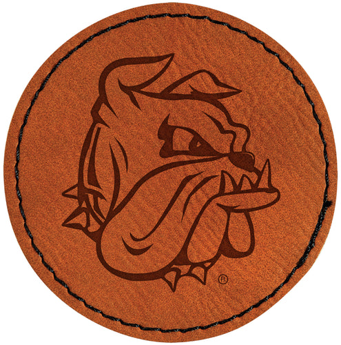 Minnesota Duluth Bulldogs Officially Licensed Circular Leatherette Patch - Iron-On with Adhesive Back Single