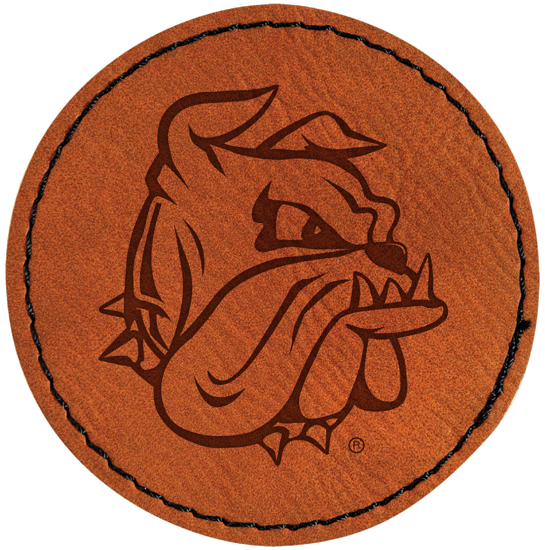 Minnesota Duluth Bulldogs Officially Licensed Circular Leatherette Patch - Iron-On with Adhesive Back Single