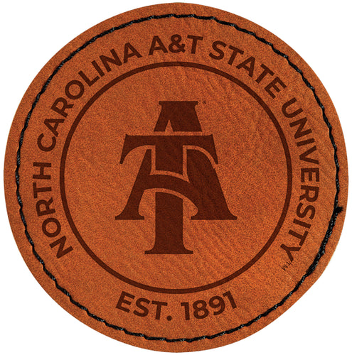 North Carolina A&T State Aggies Officially Licensed Circular Leatherette Patch - Iron-On with Adhesive Back Single