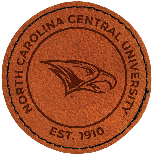 North Carolina Central Eagles Officially Licensed Circular Leatherette Patch - Iron-On with Adhesive Back Single
