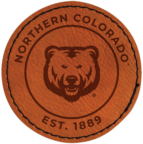 Northern Colorado Bears Officially Licensed Circular Leatherette Patch - Iron-On with Adhesive Back 2-Pack