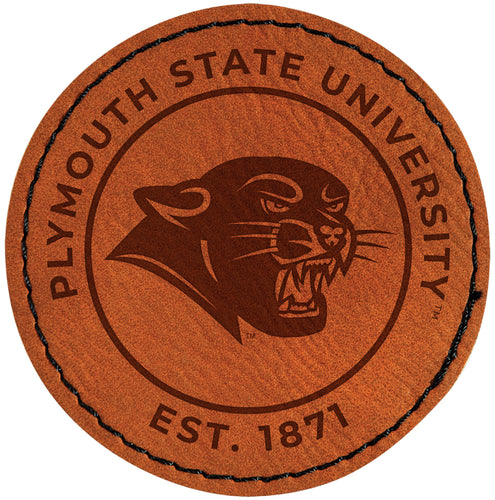 Plymouth State University Officially Licensed Circular Leatherette Patch - Iron-On with Adhesive Back 4-Pack