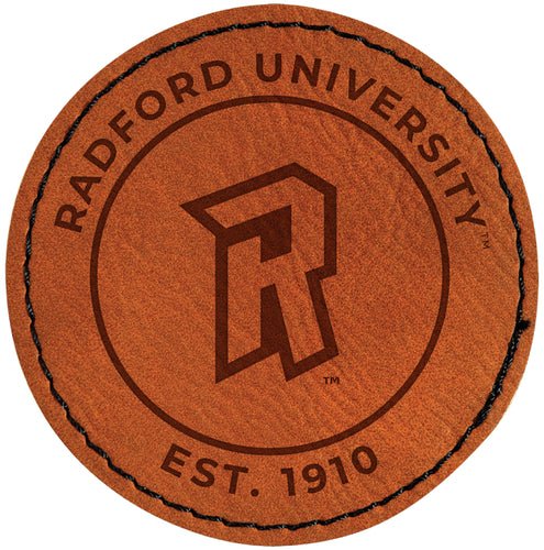 Radford University Highlanders Officially Licensed Circular Leatherette Patch - Iron-On with Adhesive Back Single