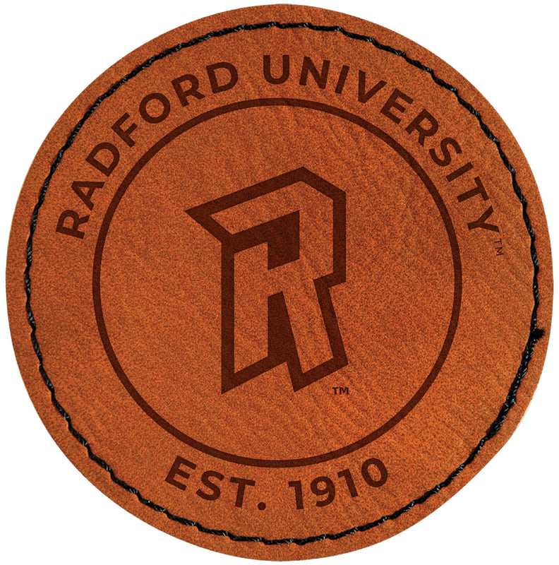 Radford University Highlanders Officially Licensed Circular Leatherette Patch - Iron-On with Adhesive Back Single
